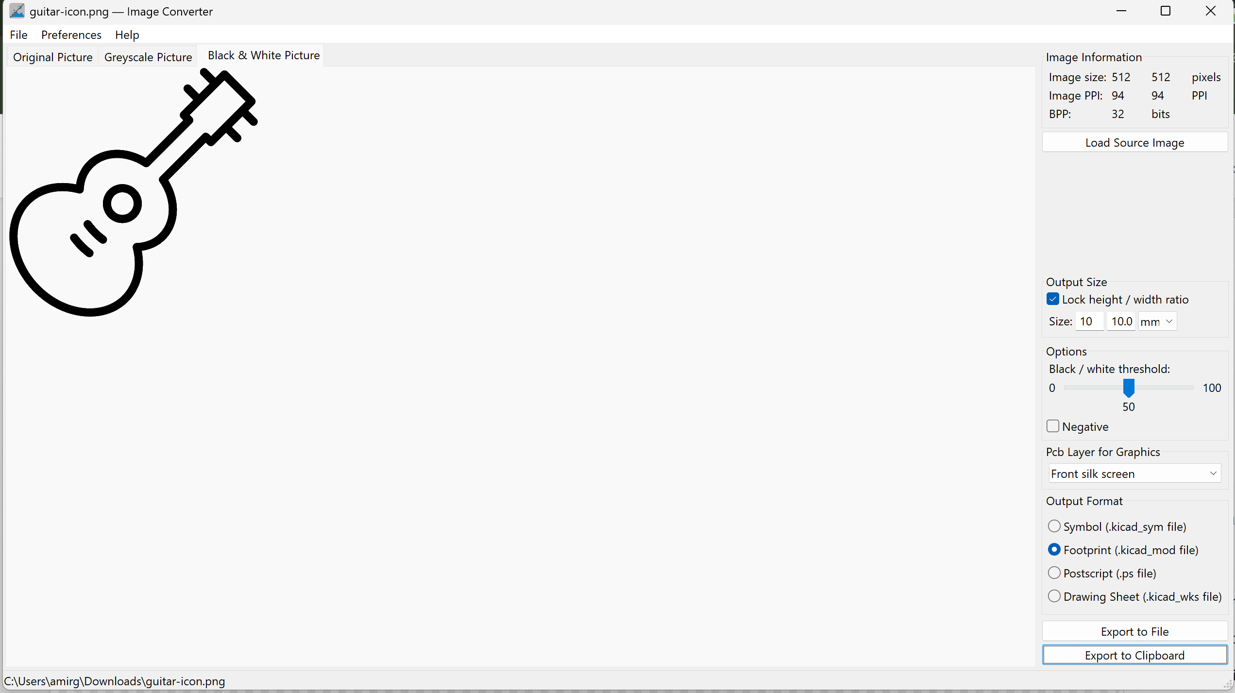 Guitar Icon Conversion